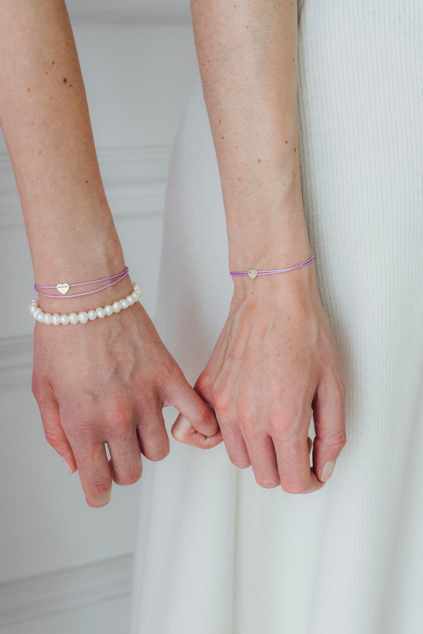 GESCHENKBOX I MYLOVE 2ER SET STOFFARMBAND mit eingefasstem Herz