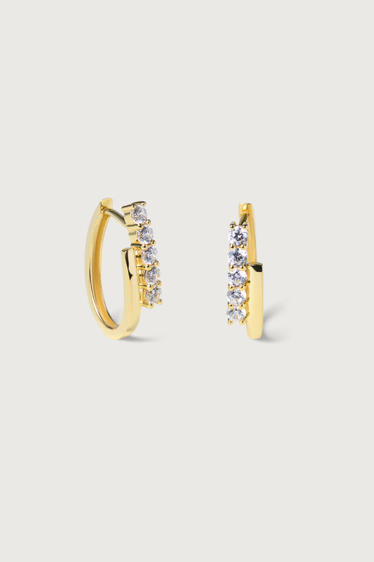 ZIRKONIA HOOPS I CREOLE mit 10 Zirkonia