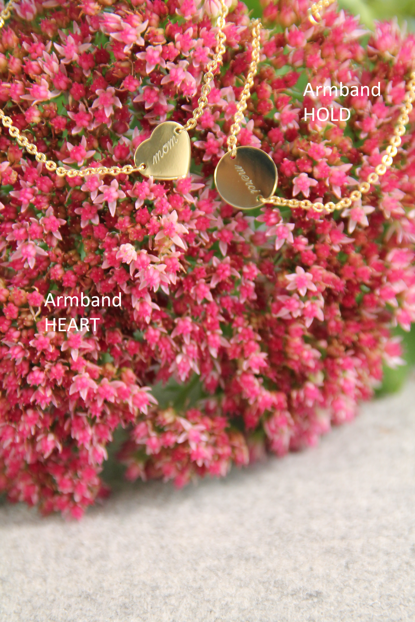 HEART I ARMBAND 8K GOLD Eingefasstes Herz in 12 mm