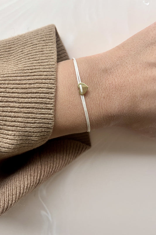 MYLOVE I STOFFARMBAND mit eingefasstem Herz I 8K GOLD