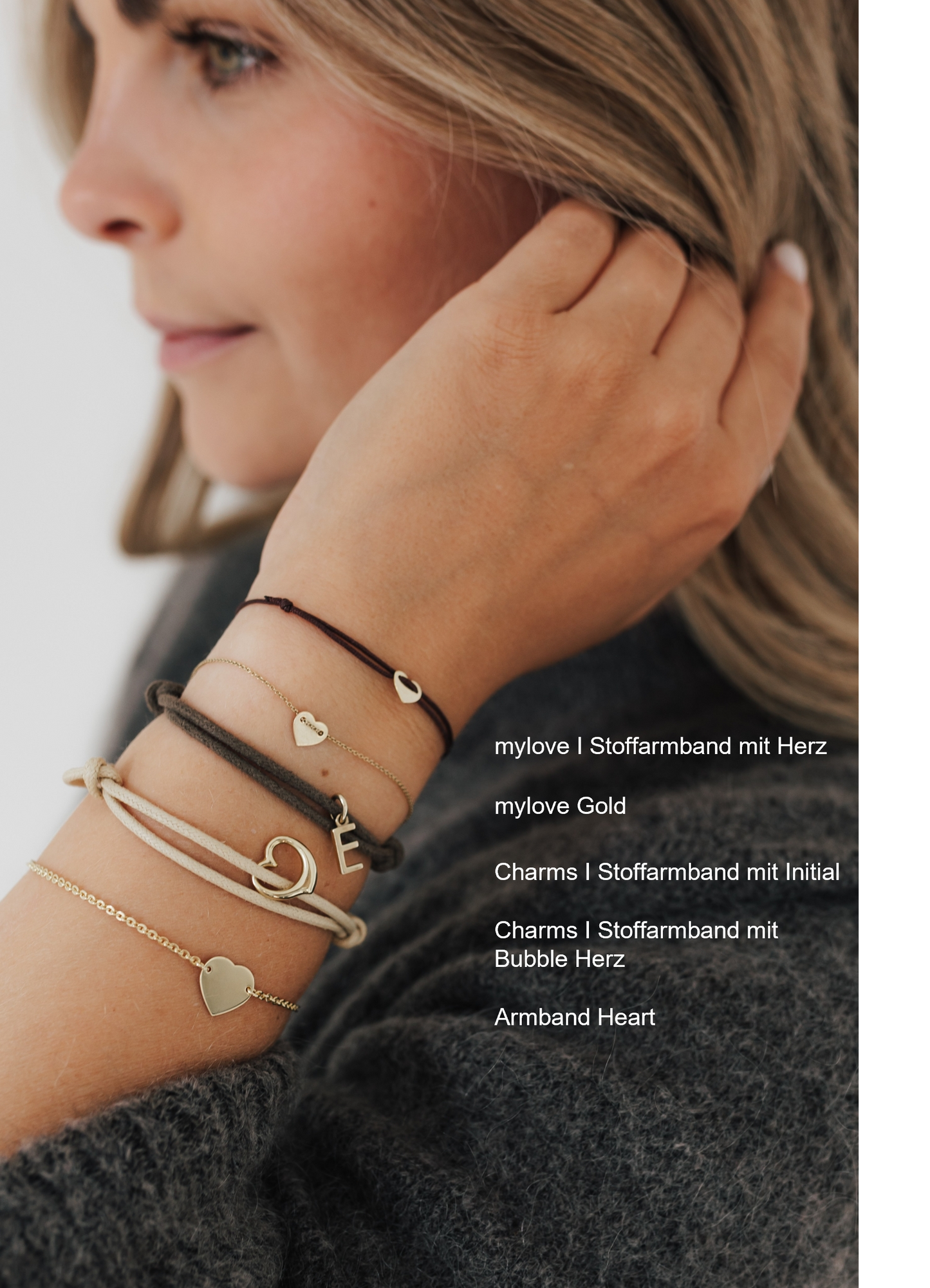 MYLOVE GOLD I ARMBAND mit Herz als Anhänger I 8K GOLD