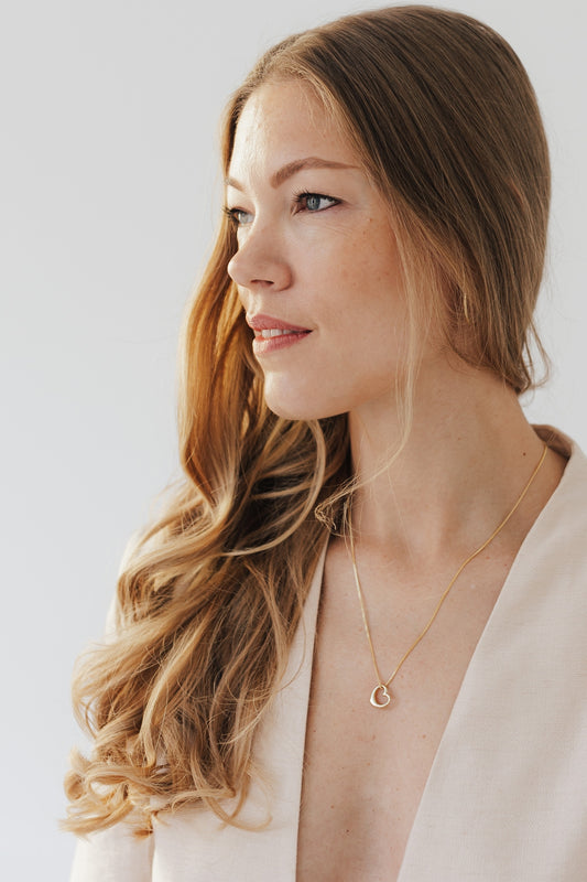 BUBBLE LOVE I KETTE 8K GOLD Lang mit Bubble Herz als Anhänger