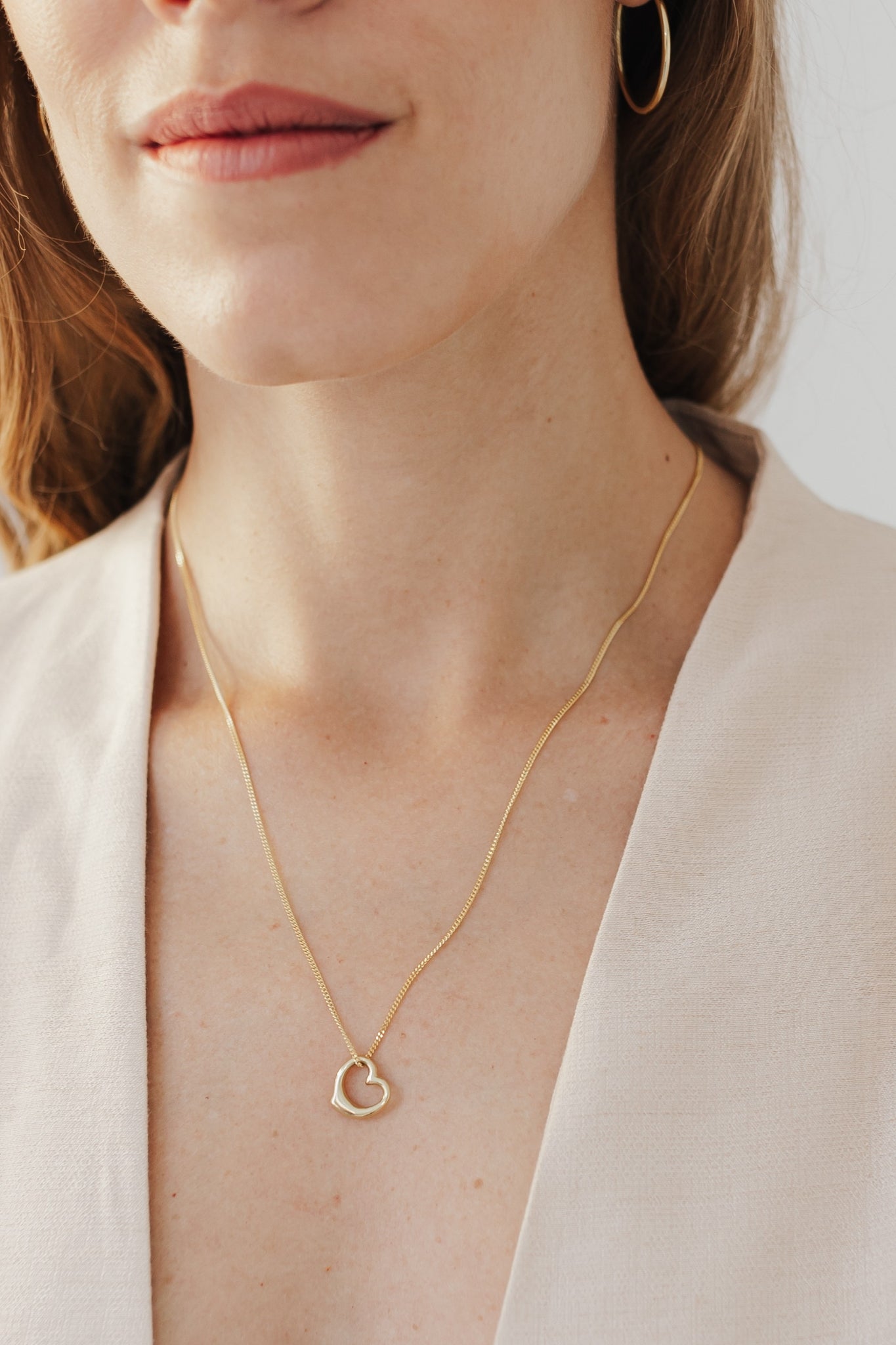 BUBBLE LOVE I KETTE 8K GOLD Lang mit Bubble Herz als Anhänger