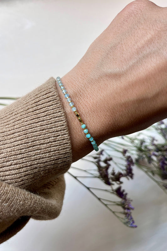 NEW ENERGY I Türkis-Grünes Edelstein Armband