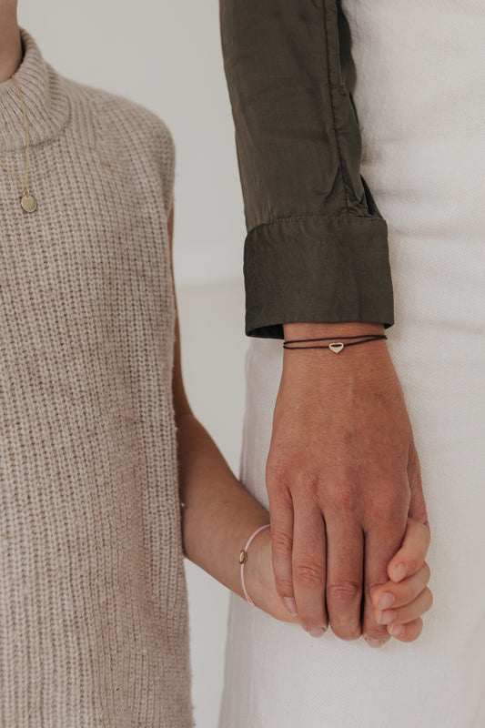 MYLOVE I STOFFARMBAND mit eingefasstem Herz