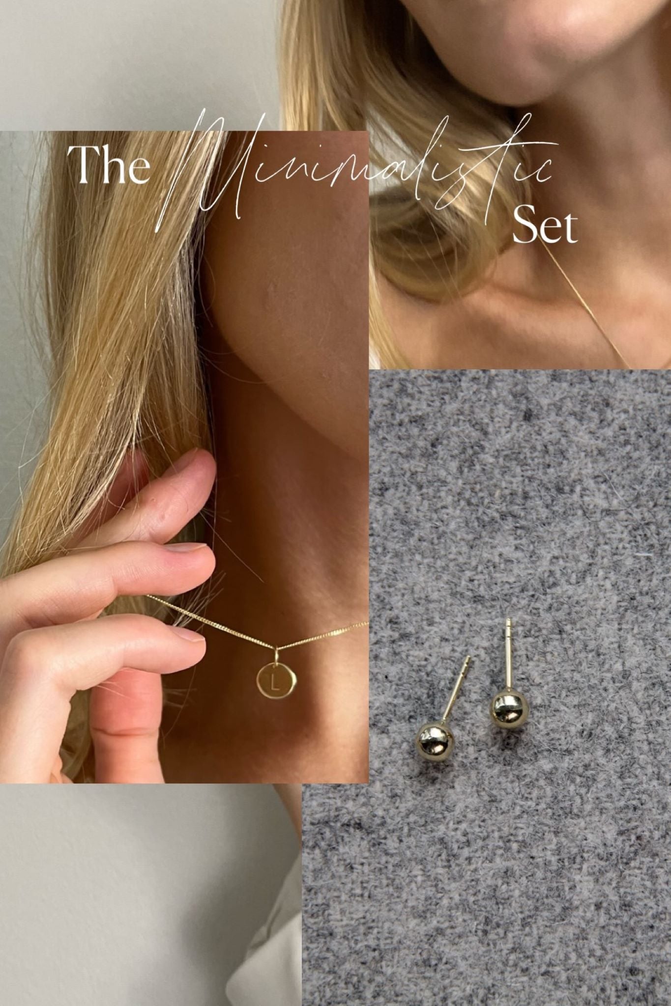 The Minimalistic Set I Kette KIND und GOLDEN STUDS 5mm