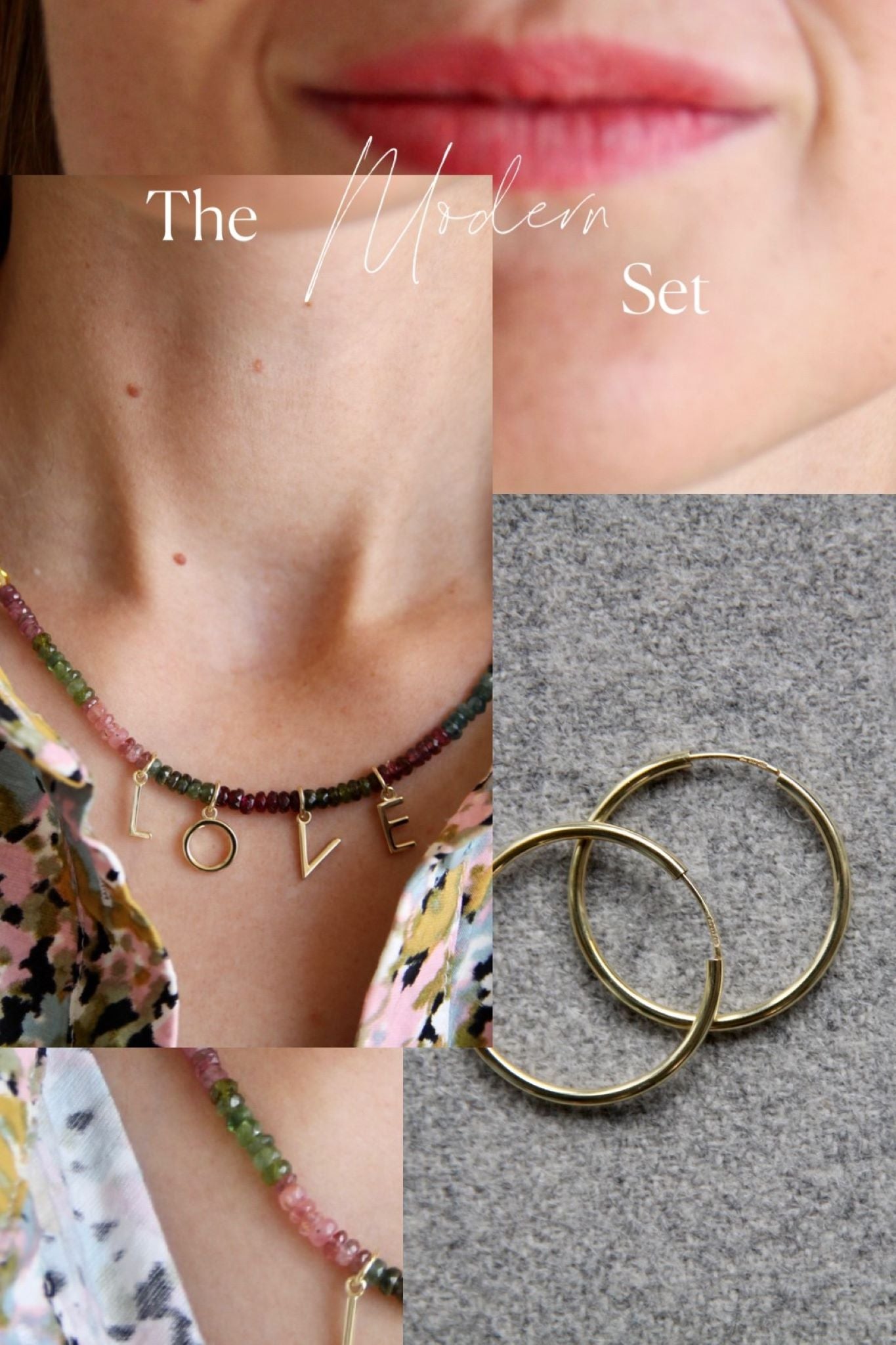 The Modern Set I Kette ALL YOU NEED IS LOVE und BASIC HOOPS 30mm