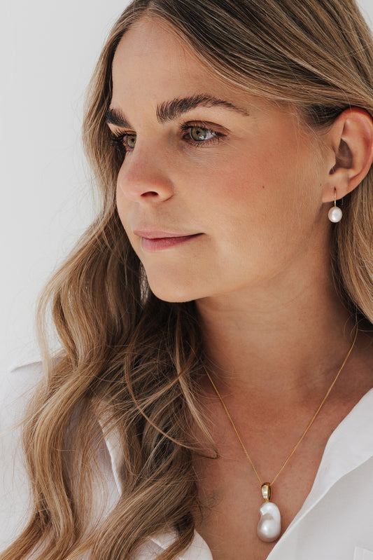 PEARL I PERLEN OHRRINGE 8K GOLD