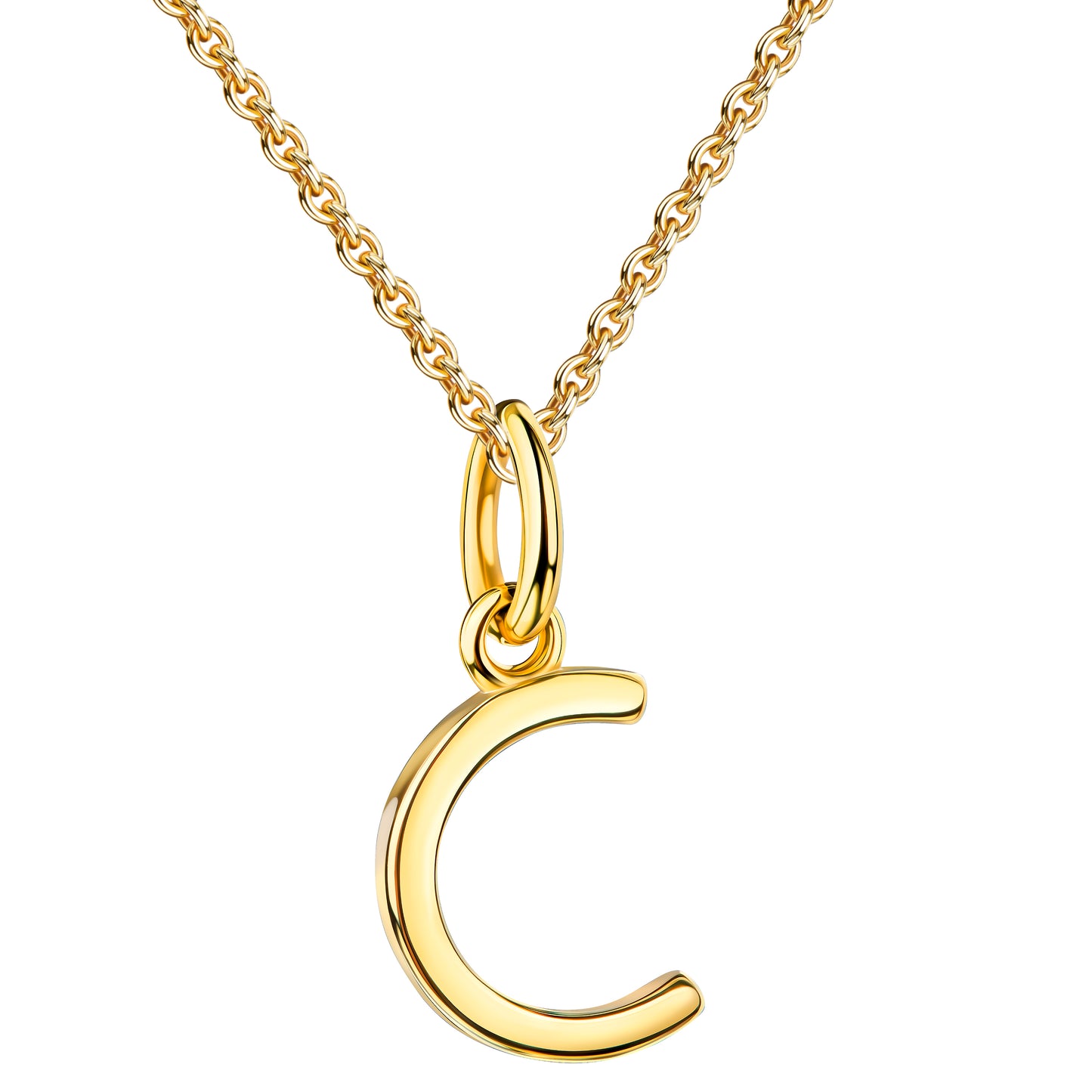 WRITE YOUR STORY I INITIAL KETTE 8K GOLD Kurz, filigran mit einem Initial in 10 mm