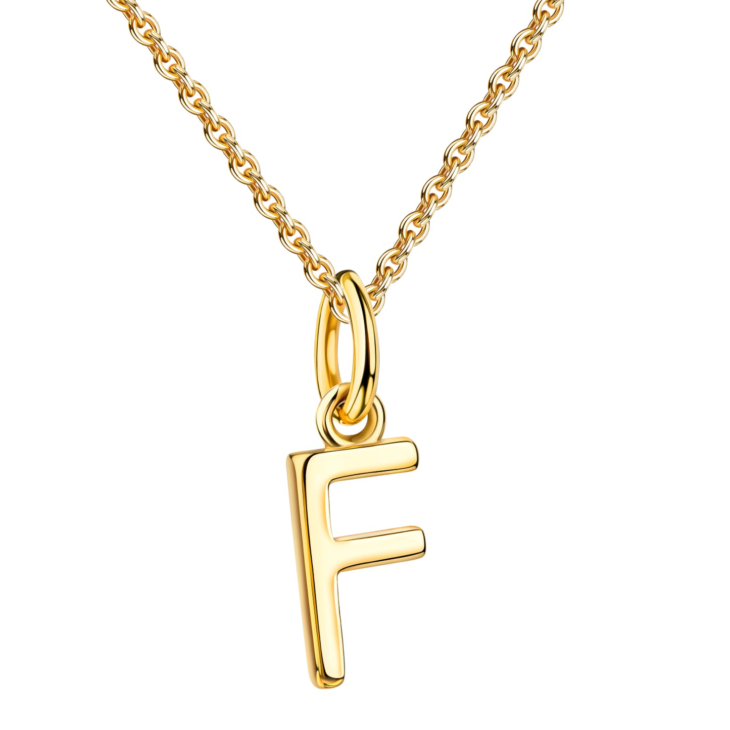 WRITE YOUR STORY I INITIAL KETTE 8K GOLD Kurz, filigran mit einem Initial in 10 mm