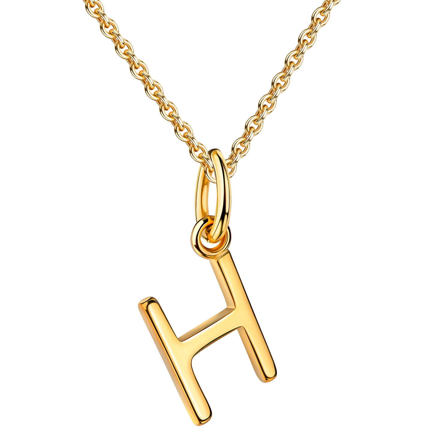 WRITE YOUR STORY I INITIAL KETTE 8K GOLD Kurz, filigran mit einem Initial in 10 mm