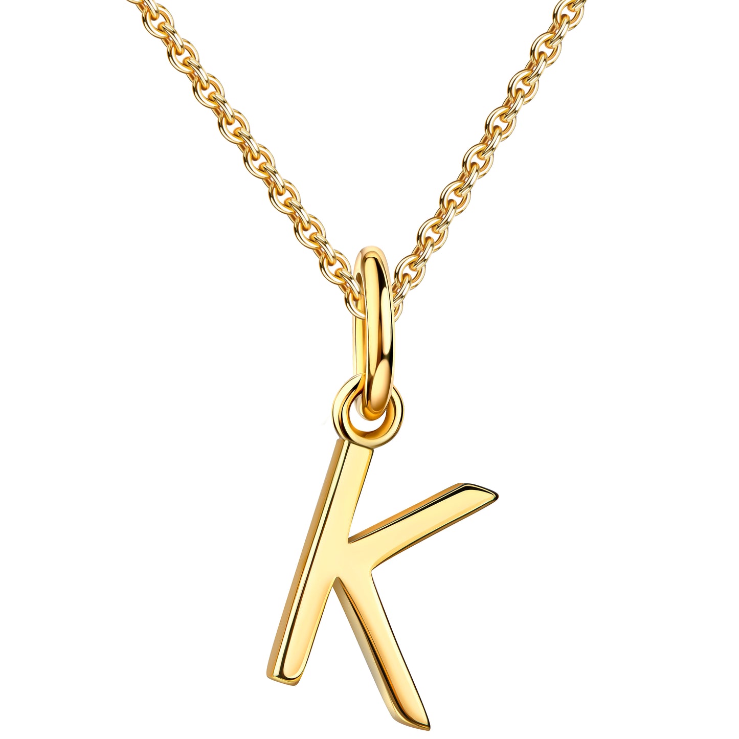 WRITE YOUR STORY I INITIAL KETTE 8K GOLD Kurz, filigran mit einem Initial in 10 mm