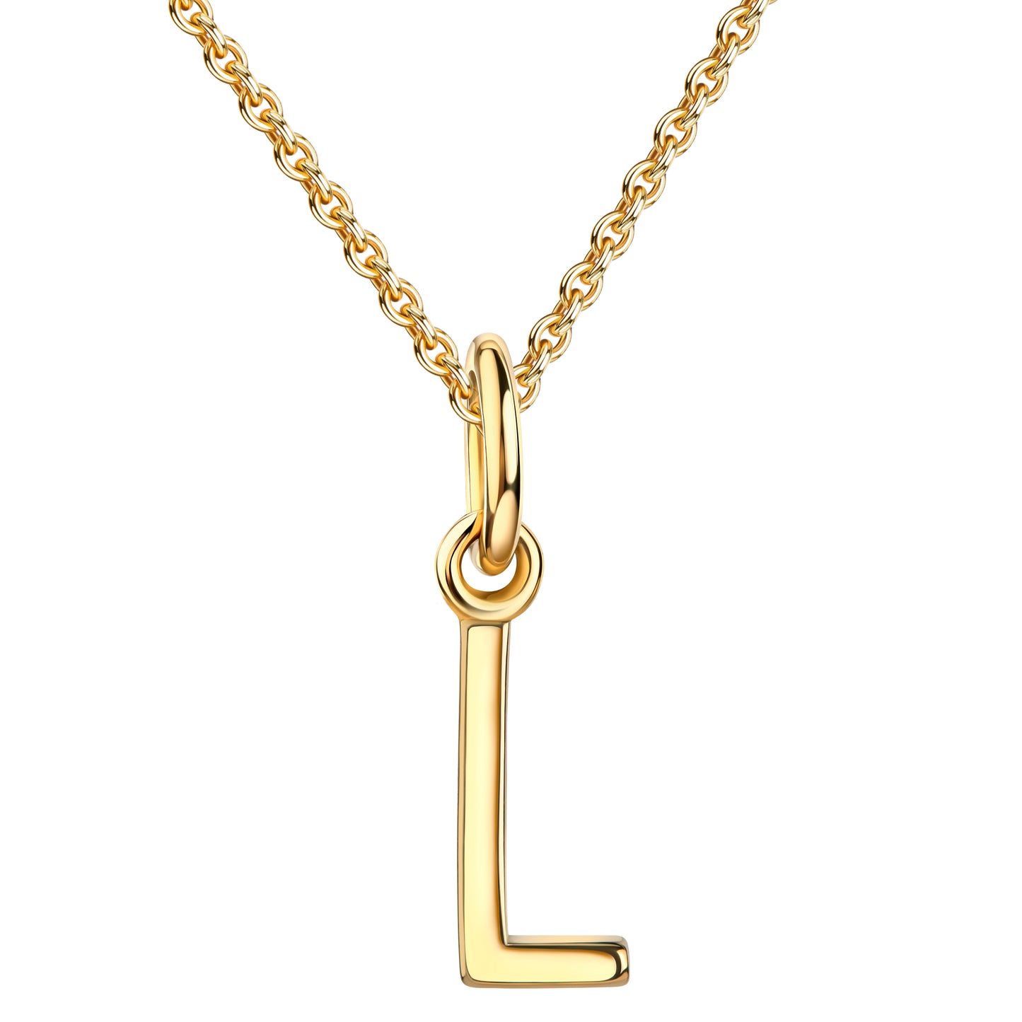 WRITE YOUR STORY I INITIAL KETTE 8K GOLD Kurz, filigran mit einem Initial in 10 mm