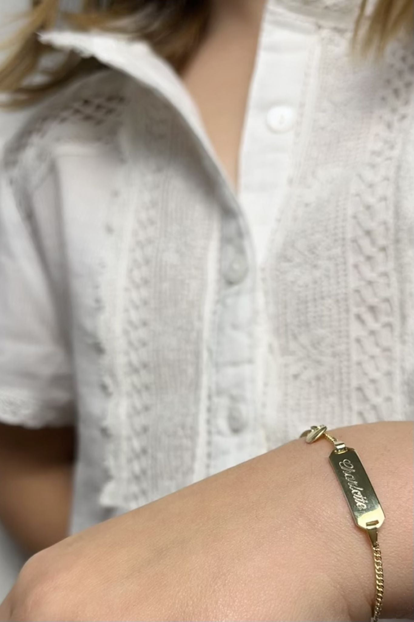 CHARLOTTE I KINDERARMBAND 8K GOLD mit Herzanhänger und Gravur