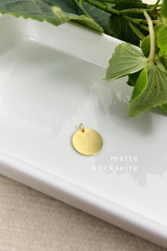 EINZELNES PLÄTTCHEN I 8K GOLD I 16 mm