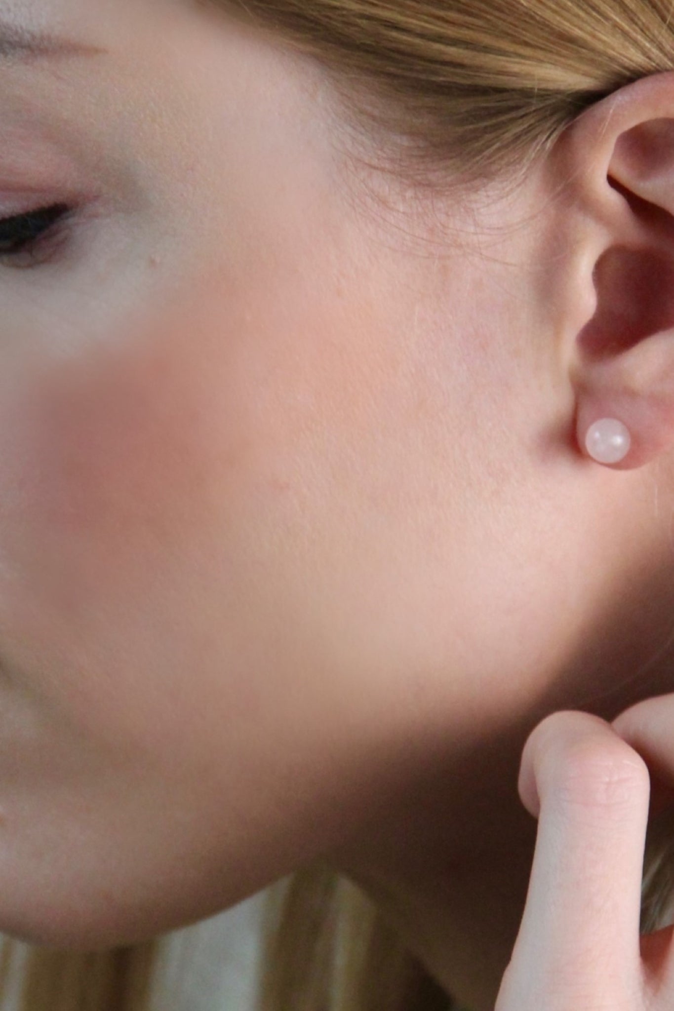 ROSE STUDS I OHRSTECKER MIT ROSENQUARZ 8K GOLD