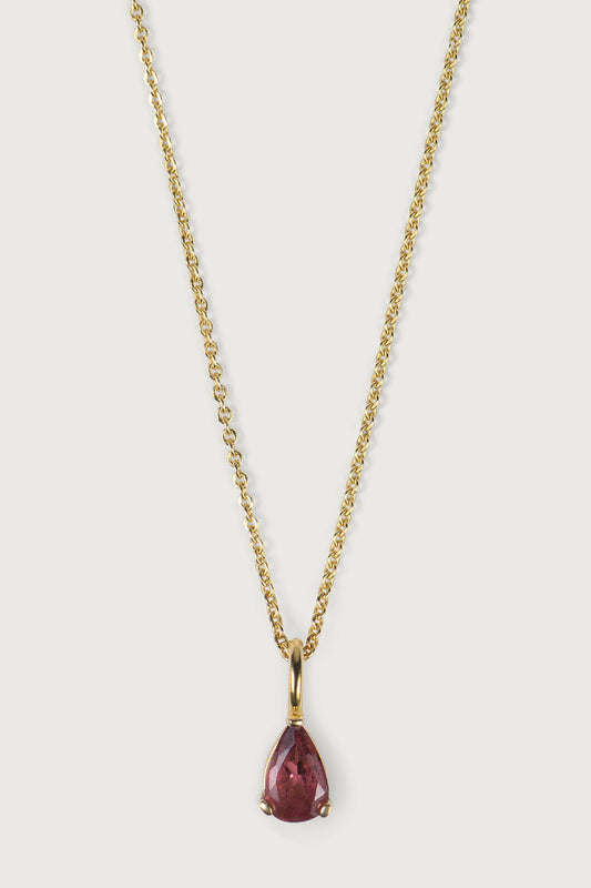 BIRTHSTONE I KETTE 8K GOLD Mittellang, sehr fein mit Geburtsstein als Anhänger
