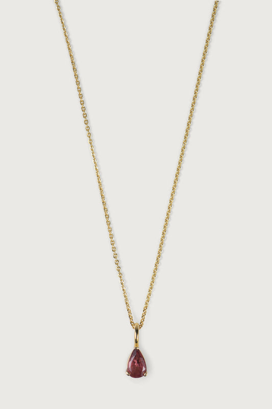 BIRTHSTONE I KETTE 8K GOLD Mittellang, sehr fein mit Geburtsstein als Anhänger