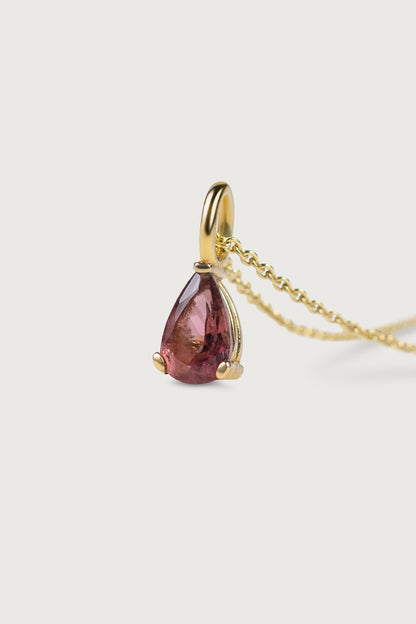 BIRTHSTONE I KETTE 8K GOLD Mittellang, sehr fein mit Geburtsstein als Anhänger