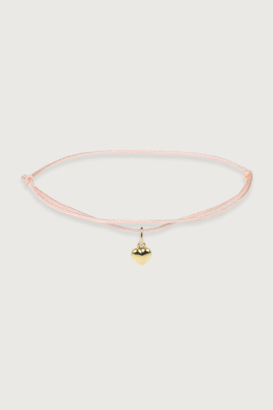 RISE I STOFFARMBAND mit Herz I 8K GOLD