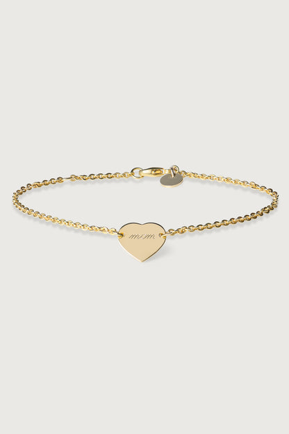 HEART I ARMBAND Eingefasstes Herz