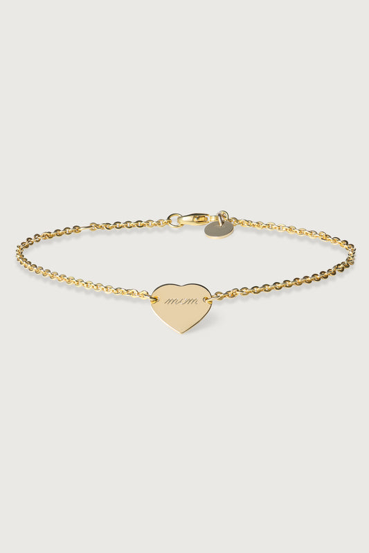 HEART I ARMBAND Eingefasstes Herz
