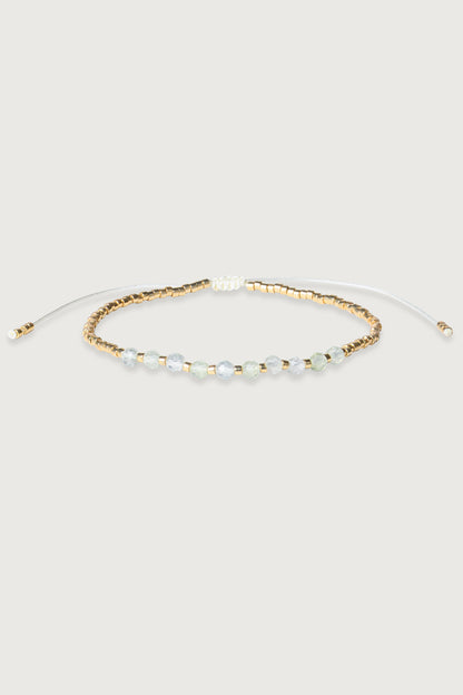 PURE LIGHT I Weiß-grünliches Edelstein Armband