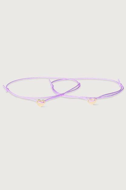 GESCHENKBOX I MYLOVE 2ER SET STOFFARMBAND mit eingefasstem Herz