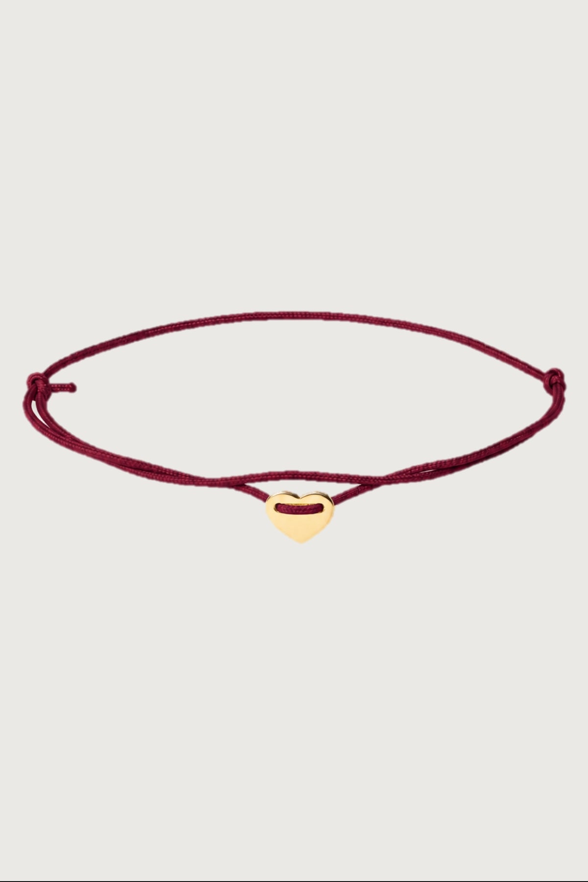 MYLOVE I WEINROTES STOFFARMBAND mit eingefasstem Herz