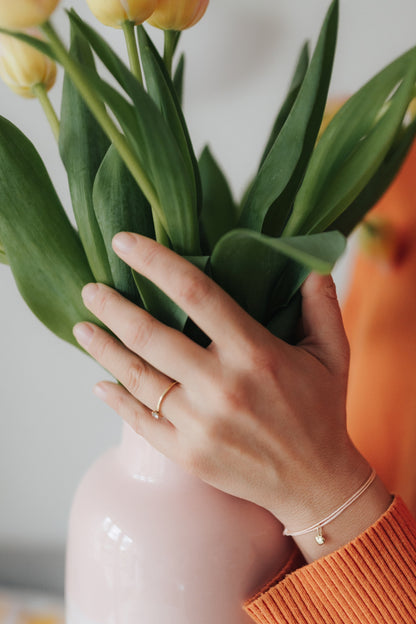 RISE I STOFFARMBAND mit Herz I 8K GOLD