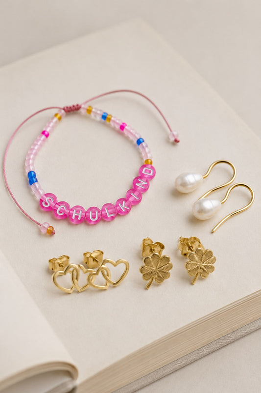 EINSCHULUNGS SET I Perlenarmband und Ohrstecker im Set
