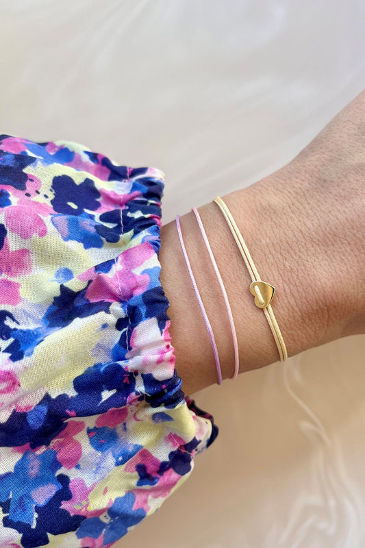 SPRING / SUMMER EDITION MYLOVE I GELBES STOFFARMBAND mit eingefasstem Herz