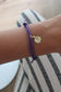 CHARMS COLLECTION I STOFFARMBAND mit Kleeblatt I 8K GOLD