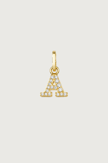WRITE YOUR STORY I INITIAL ANHÄNGER ZIRKONIA I VERGOLDET - 8K GOLD