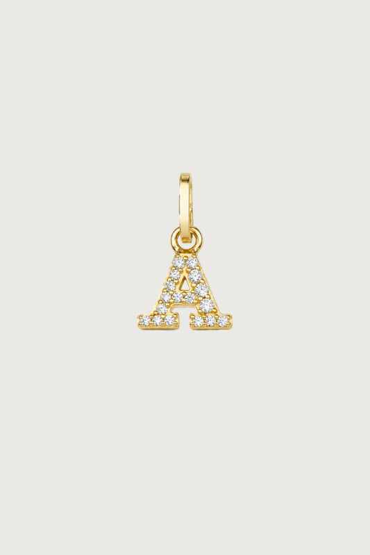WRITE YOUR STORY I INITIAL ANHÄNGER ZIRKONIA I VERGOLDET - 8K GOLD