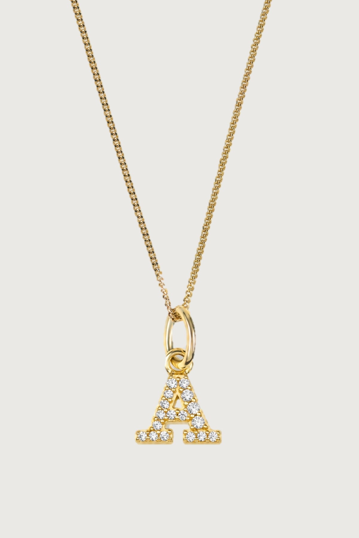 WRITE YOUR STORY I KETTE Mittellang mit Initial Anhänger Zirkonia I VERGOLDET - 8K GOLD
