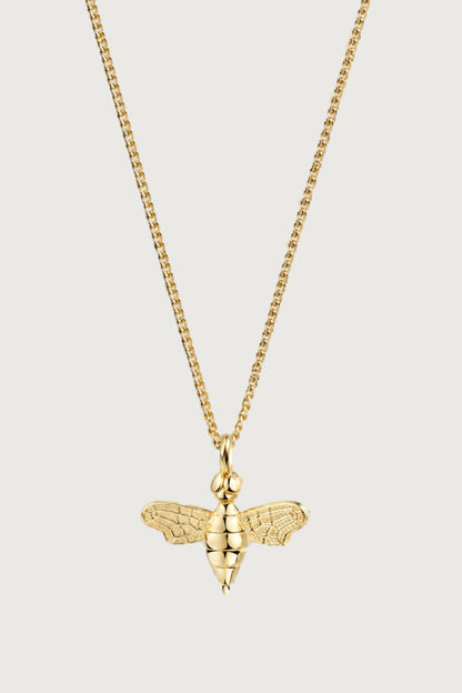 TOGETHER I KETTE Mittellang mit Biene als Anhänger I VERGOLDET - 8K GOLD