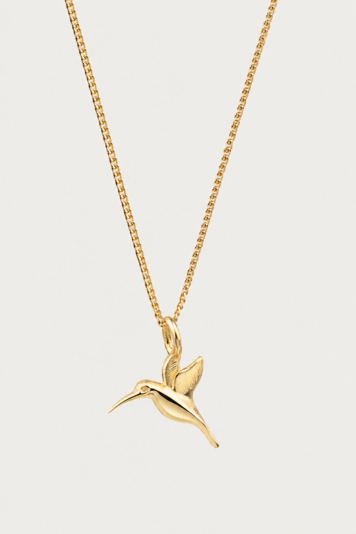 ALIVE I KETTE Mittellang mit Kolibri als Anhänger I VERGOLDET - 8K GOLD