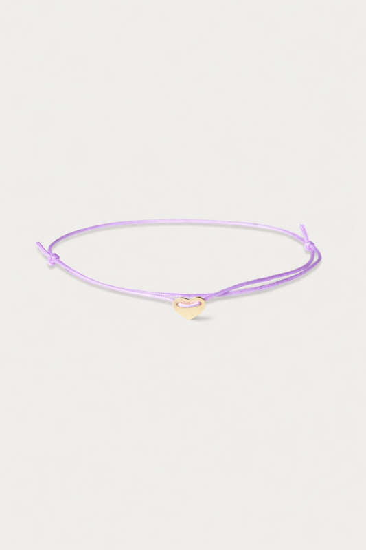SPRING / SUMMER EDITION MYLOVE I LILA STOFFARMBAND mit eingefasstem Herz