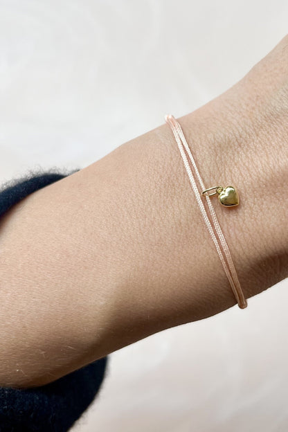 RISE I STOFFARMBAND mit Herz I 8K GOLD