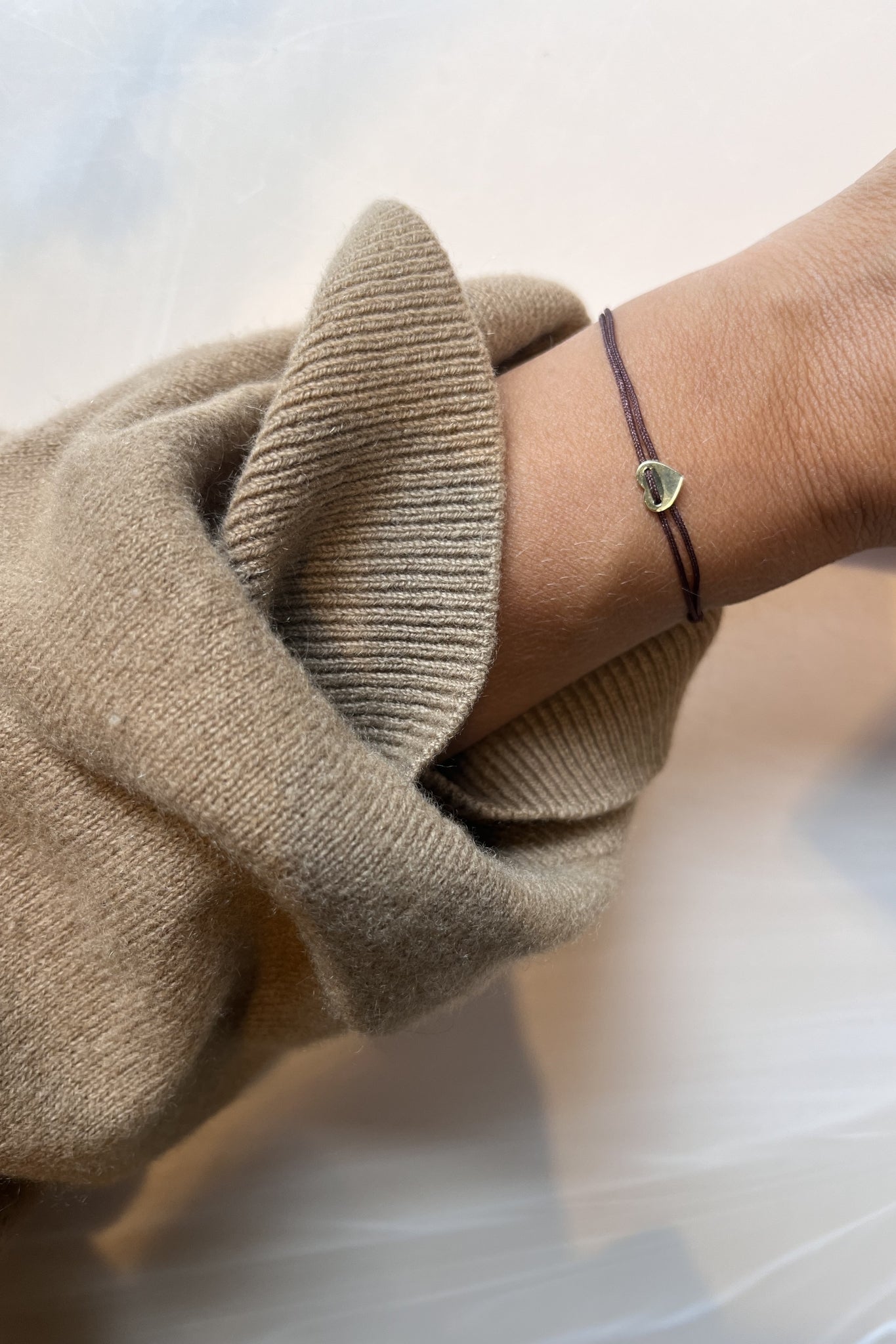 MYLOVE I STOFFARMBAND mit Herz als Anhänger I 8K GOLD
