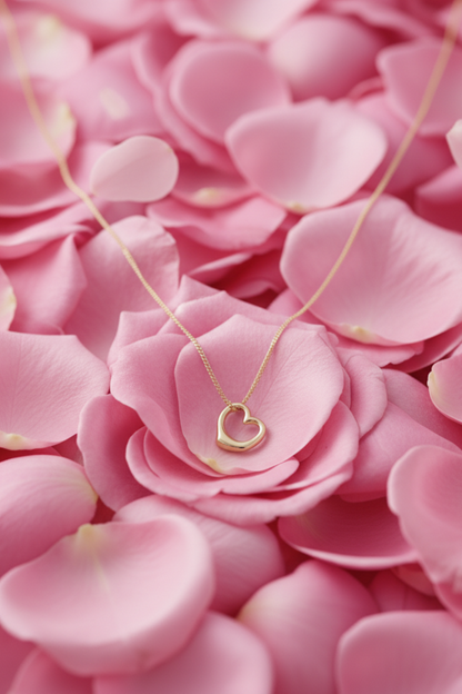 BUBBLE LOVE I KETTE 8K GOLD Lang mit Bubble Herz als Anhänger