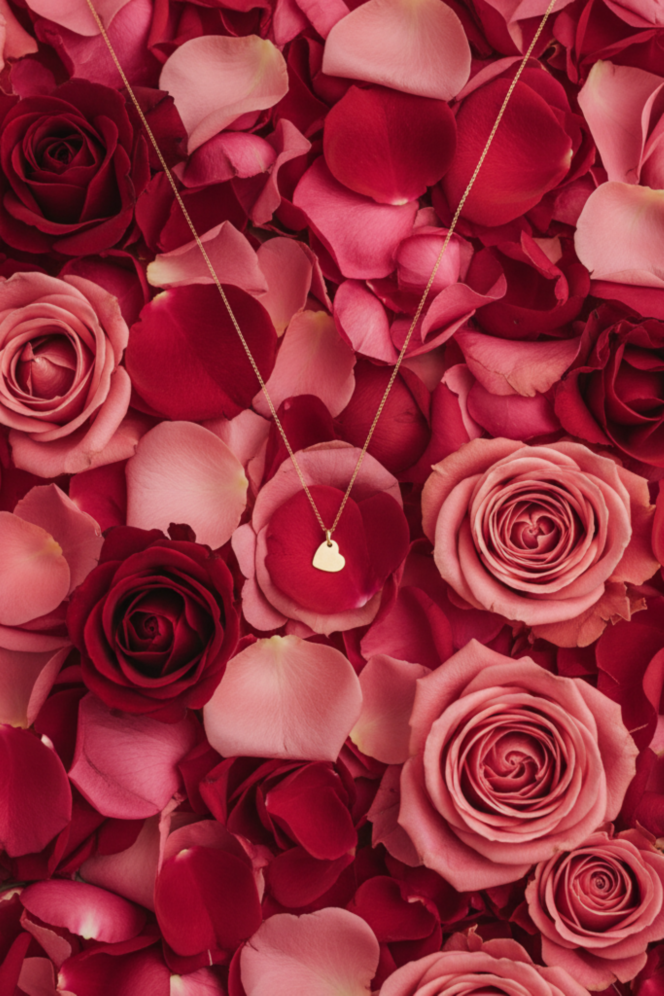 LOVE I KETTE 8K GOLD Mittellang, filigran mit Herz in 10 mm