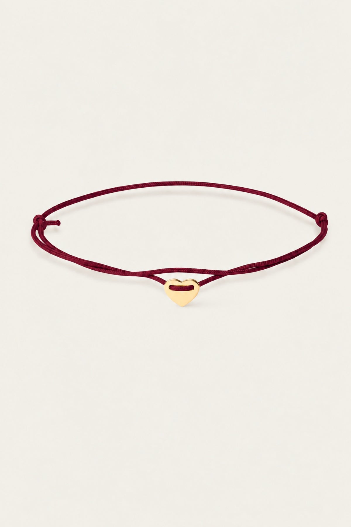 MYLOVE I WEINROTES STOFFARMBAND mit eingefasstem Herz