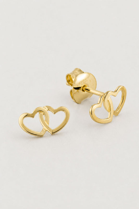 TWO HEARTS I OHRSTECKER Zwei Herzen I Vergoldet