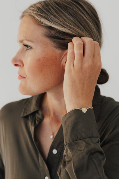 HEART I ARMBAND 8K GOLD Eingefasstes Herz in 12 mm