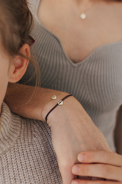 MYLOVE I STOFFARMBAND mit Herz als Anhänger I 8K GOLD