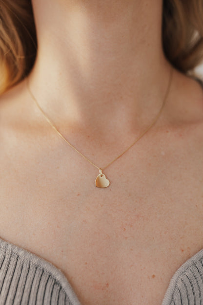 LOVE I KETTE 8K GOLD Mittellang, filigran mit Herz in 10 mm