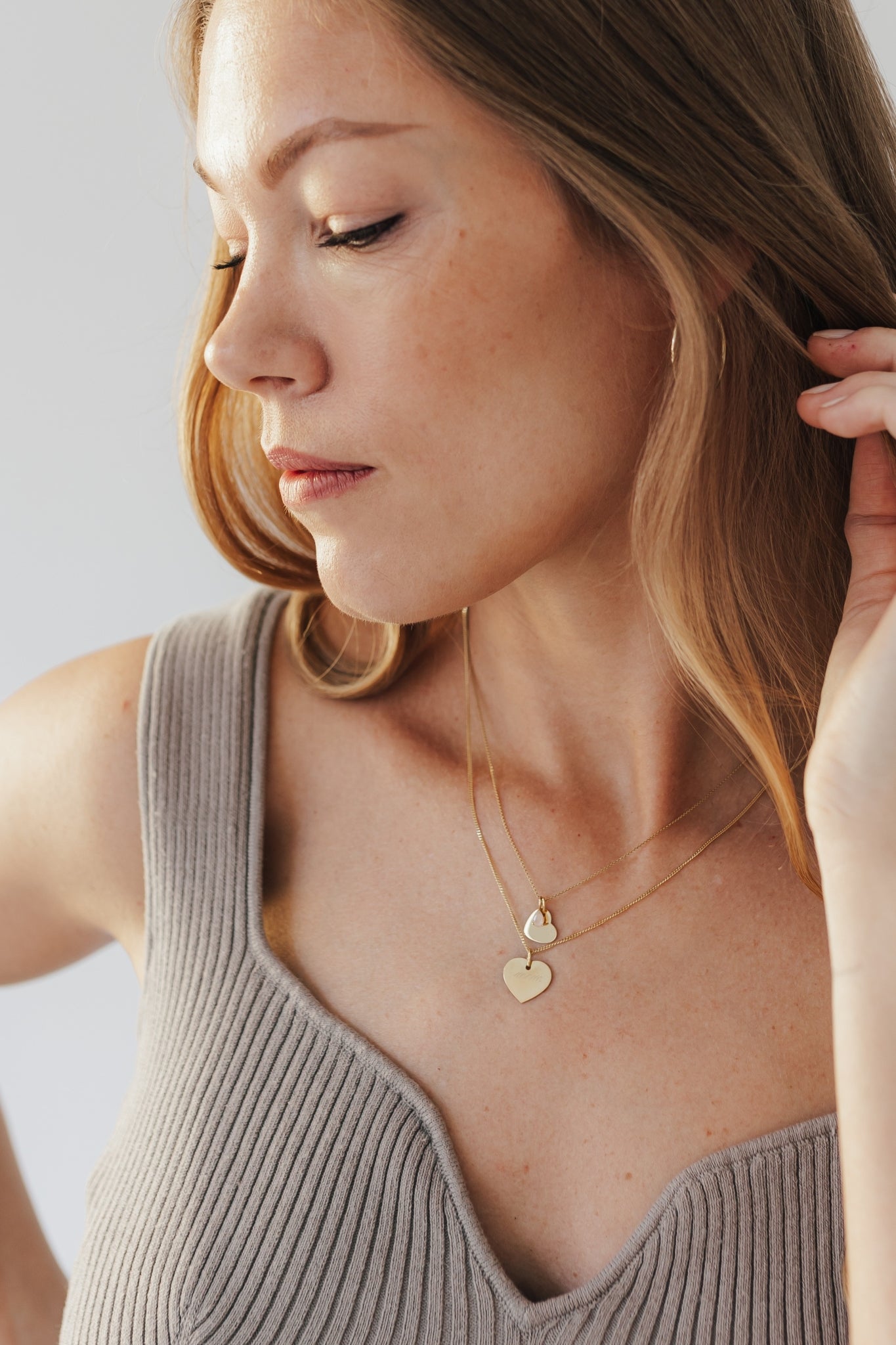 BIG LOVE I KETTE 8K GOLD Mittellang mit großem Herz