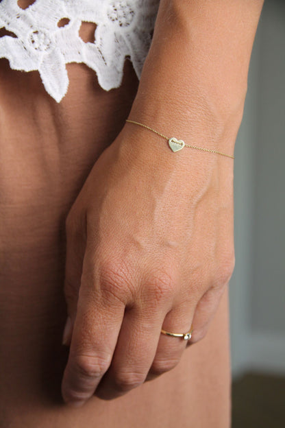 MYLOVE GOLD I ARMBAND mit Herz als Anhänger I 8K GOLD